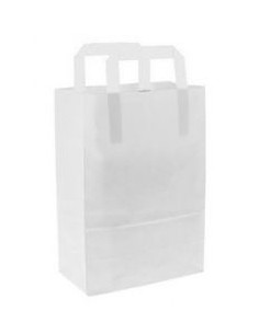 BOLSA PAPEL BLANCA ASA PLANA 20+10x28 CM 250 UD