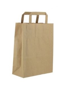 BOLSA PAPEL KRAFT ASA PLANA 20+10x28 CM 250 UD