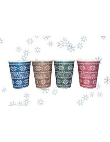 VASO CARTÓN 237 ML DECORADO NIEVE 8 OZ 8Ø 1000 UD