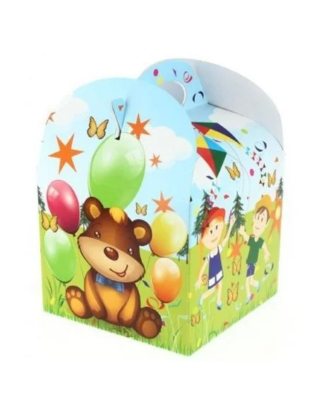 CAJITA PORTA MENÚ INFANTIL FIESTA 13x13x11,5 CM 250 UD CAJITA PORTA MENÚ INFANTIL FIESTA 13x13x11,5 CM 250 UD