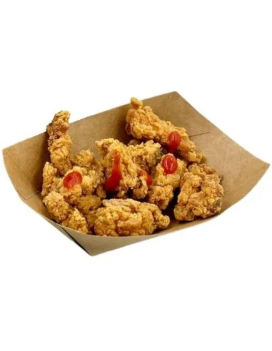 BARQUETA CARTÓN KRAFT DECORADA 400 ML 10,5X7,5X4,3 CM 500 UD