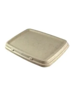 TAPA FIBRA NATURAL RECTANGULAR PARA ENVASE TACOS FIBRA 950 ML 300 UD
