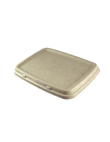 TAPA FIBRA NATURAL RECTANGULAR PARA ENVASE TACOS FIBRA 950 ML 300 UD