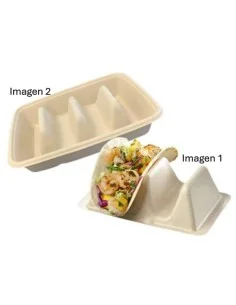 PORTA TACOS FIBRA NATURAL 18X11X5 CM 300 UD