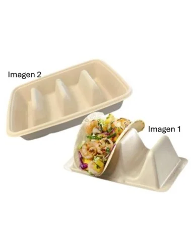 PORTA TACOS FIBRA NATURAL 18X11X5 CM 300 UD