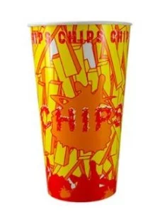 VASO CARTÓN PATATAS FRITAS CHIPS 9ØX13,5 CM 16 OZ 500 ML 1000 UD