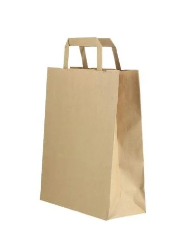 BOLSA PAPEL KRAFT ASA PLANA 22+10X28 CM 250 UD