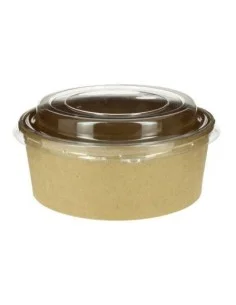 ENSALADERA DE CARTÓN KRAFT CON TAPA PET 550 ML 300 UD