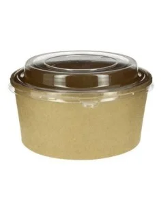 ENSALADERA DE CARTÓN KRAFT CON TAPA PET 750 ML 300 UD
