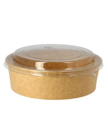 ENSALADERA DE CARTÓN KRAFT CON TAPA PET 948 ML 200 UD