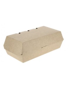 CAJA HAMBURGUESA MENÚ CARTÓN KRAFT 20X10X8 CM 200 UD