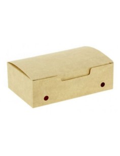 CAJA CARTÓN FRITOS MEDIANA KRAFT 14,4X9X4,5 CM 450 UD