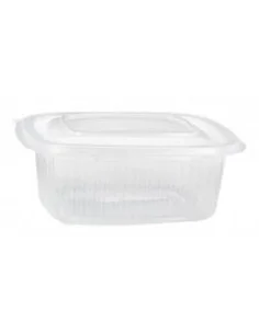 ENVASE TAPER 500CC RECTANGULAR PP TAPA BISAGRA 14,5x13x5,5 CM 400 UD