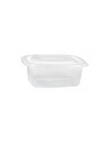 ENVASE TAPER 500CC RECTANGULAR PP TAPA BISAGRA 14,5x13x5,5 CM 500 UD