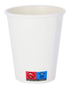 VASO CARTÓN 240 ML BLANCO 8 OZ 8Ø 1000 UD