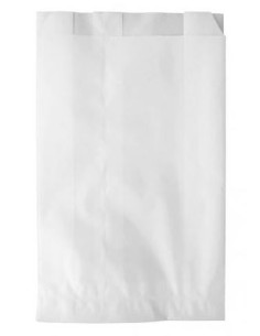 BOLSA PAPEL BOLLERÍA BLANCA ANTIGRASA 14+7X24 CM 1000 UD