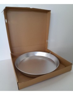 CAJA PORTA PAELLAS CARTÓN KRAFT 43X43X6,5 CM 25 UD