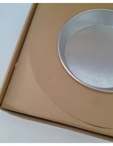 CAJA CARTÓN PORTA PAELLAS KRAFT 43X43X6,5 CM 25 UD