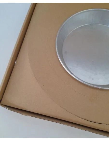 CAJA CARTÓN PORTA PAELLAS KRAFT 43X43X6,5 CM 25 UD