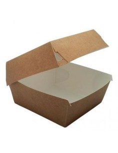 CAJA HAMBURGUESA CARTÓN KRAFT 11,4X11,4x9 CM 540 UD