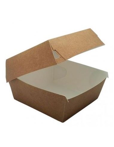 CAJA HAMBURGUESA CARTÓN KRAFT 11,4x11,4x9 CM 540 UD