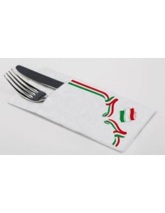 SERVILLETA PAPEL 40x40 PORTACUBIERTOS ITALIA BLANCA 2 CAPAS 960 UD