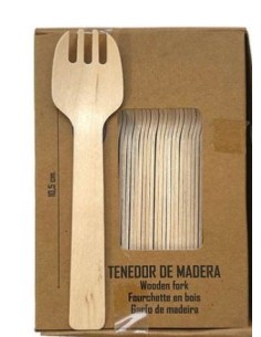 MINI TENEDOR CUCHARA MADERA 10,5 CM 1000 UD