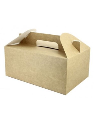 CAJA MALETA PICNIC CARTÓN KRAFT 22,8X12X9,7 CM 125 UD