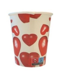 VASO CARTÓN 237 ML CORAZONES 8 OZ 8Ø 1000 UD