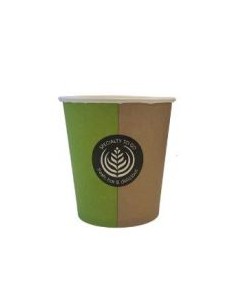 VASO CARTÓN 120 ML DOBLE PARED BICOLOR VERDE 4 OZ 6,2Ø 2000 UD