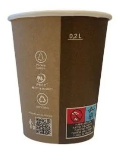 VASO CARTÓN 237 ML DOBLE PARED BICOLOR MARRÓN 8 OZ 8Ø 1000 UD 2