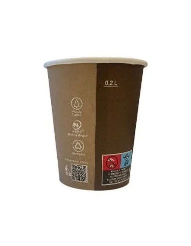 VASO CARTÓN 237 ML DOBLE PARED BICOLOR MARRÓN 8 OZ 8Ø 1000 UD