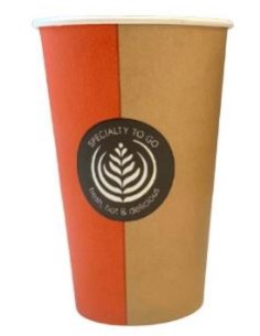 VASO CARTÓN 360 ML DOBLE PARED BICOLOR NARANJA 12 OZ 8Ø 1100 UD