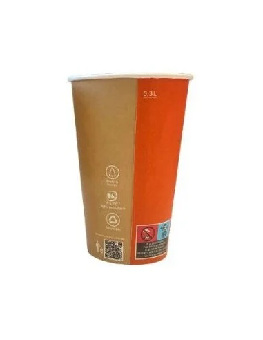 VASO CARTÓN 360 ML DOBLE PARED BICOLOR NARANJA 12 OZ 8Ø 1100 UD