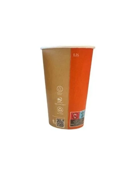 VASO CARTÓN 360 ML DOBLE PARED BICOLOR NARANJA 12 OZ 8Ø 1100 UD