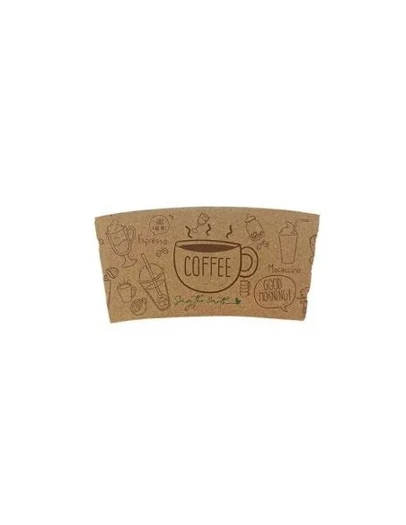 FUNDA VASO CARTÓN KRAFT DECORADA PARA VASO BOCA 8Ø 1000 UD
