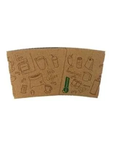 FUNDA VASO CARTÓN KRAFT DECORADA PARA VASO BOCA 9Ø 1000 UD 2